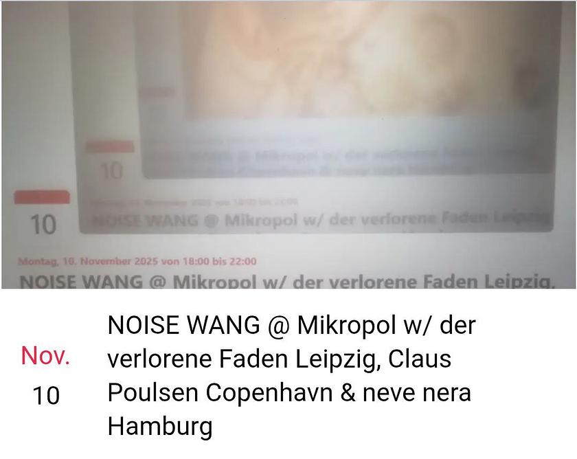 Noise Wang @Mikropol w/ der verlorene faden & Claus Poulsen & Neve nera