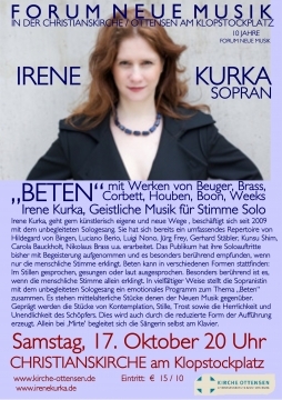"BETEN" Irene Kurka, Stimme Solo