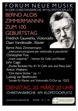 "Hommage a Bernd Alois Zimmermann, Konzert zum 100.Geburtstag"